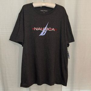 Nautica XL Gray Short Sleeve Cotton Graphic Tee